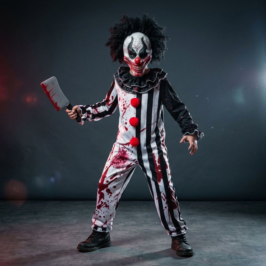 Nightmare Carnival Kids Killer Clown 3-Piece Costume Set Hero