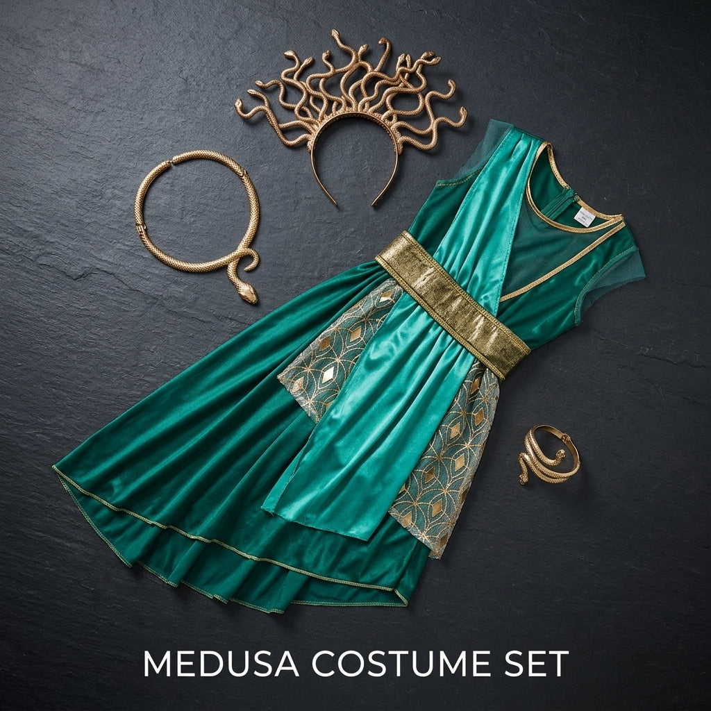 Serpent Queen Kids Medusa 5-Piece Set Flat Lay