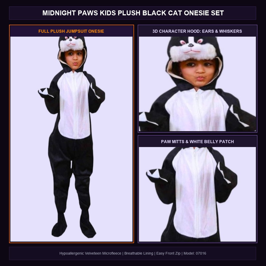 Midnight Paws Kids Plush Black Cat Set Component Breakdown